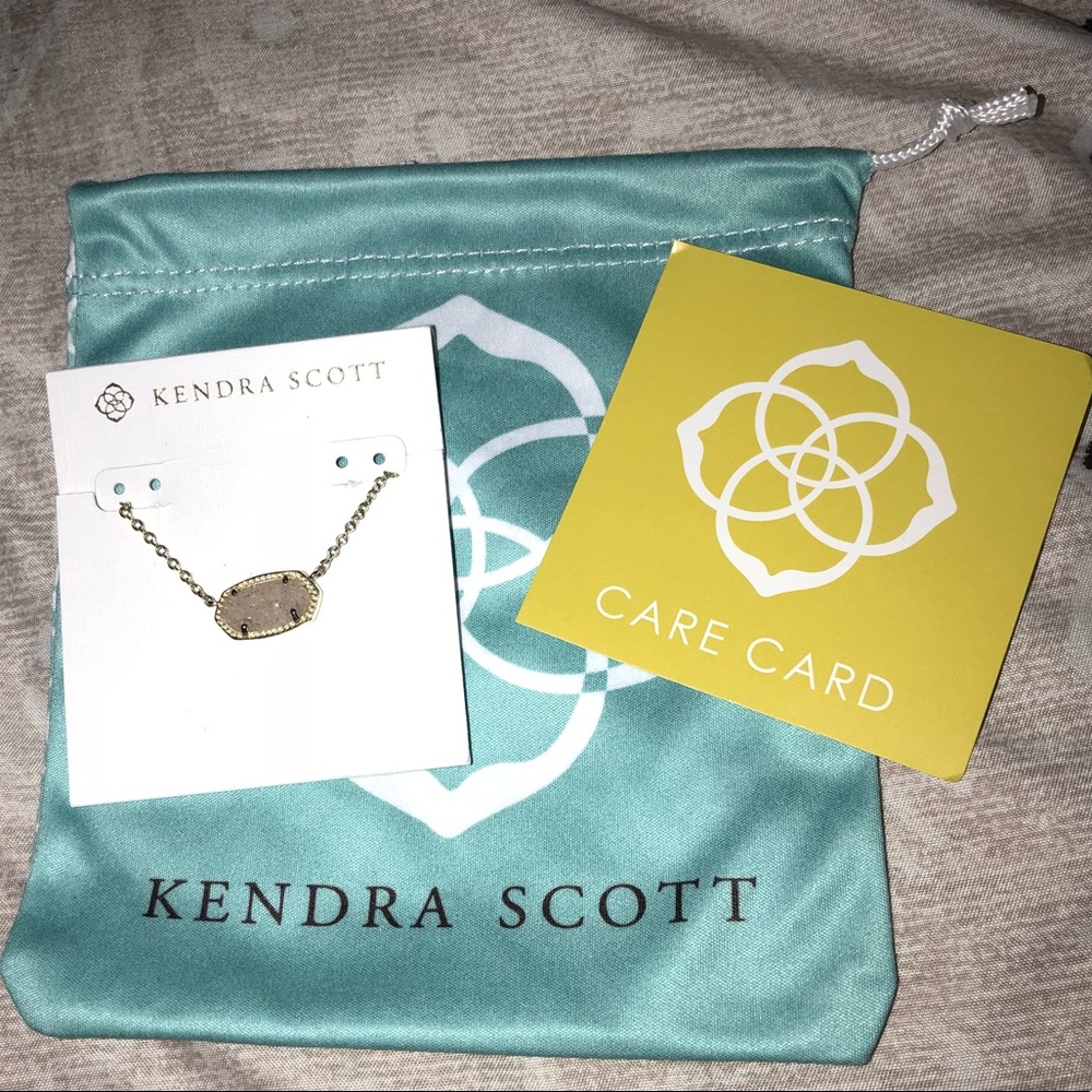 Kendra Scott Iridescent Drusy/Gold Elisa Necklace